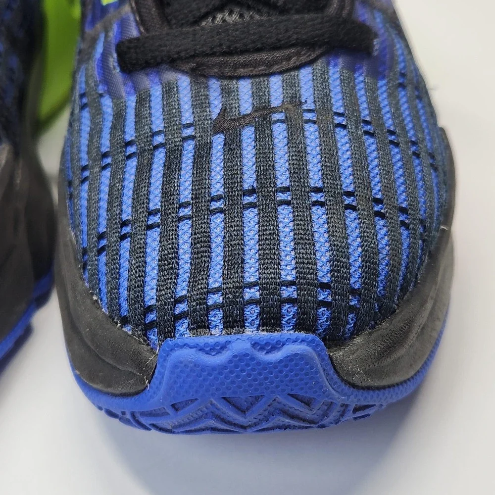 Nike LeBron Shoes Kids Size 2 Blue Black Neon Basketball Sneakers DD0424-405